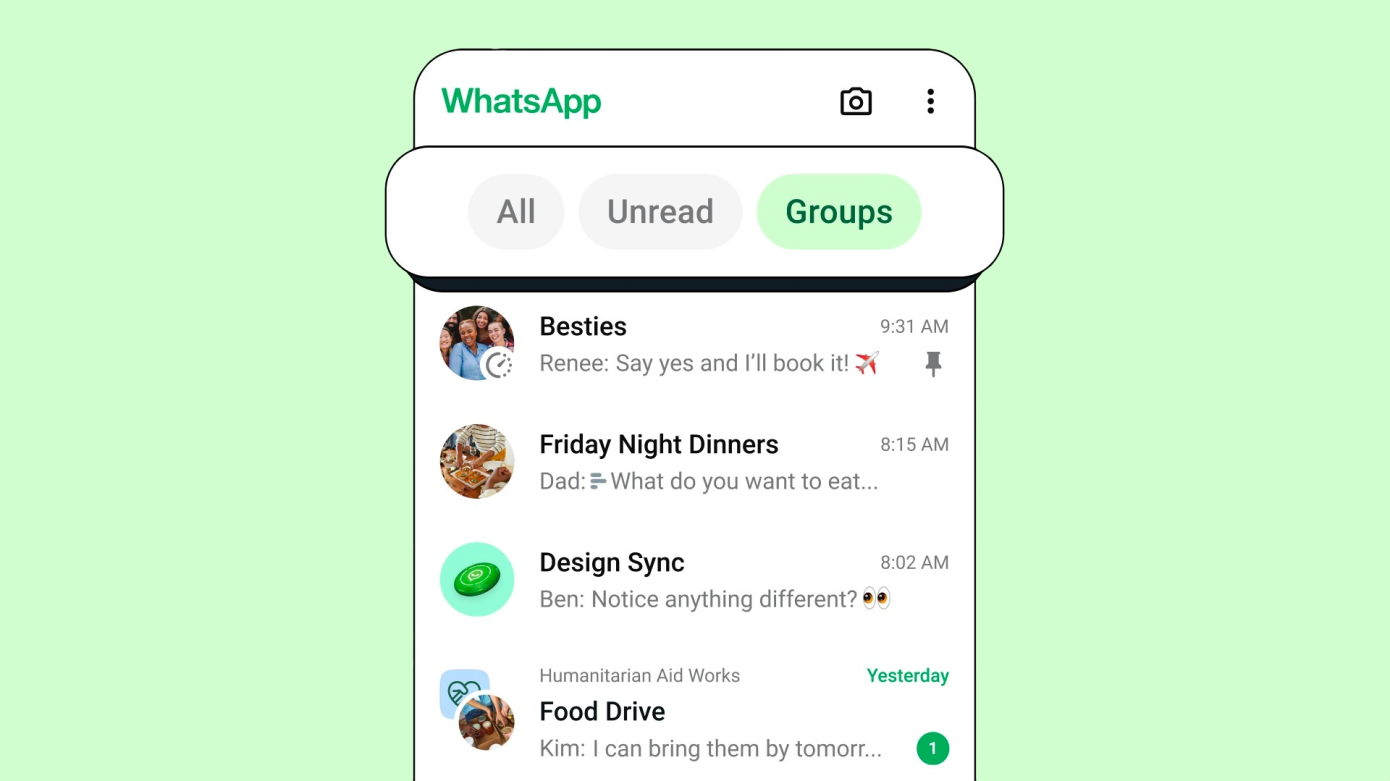 WhatsApp está adicionando filtros para encontrar mensa...